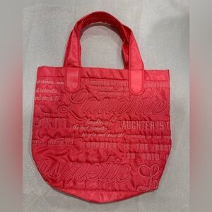 Benefit Cosmetics Bold Pink Quilted Tote